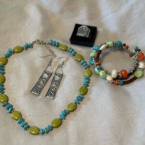 4 piece stone jewelry set